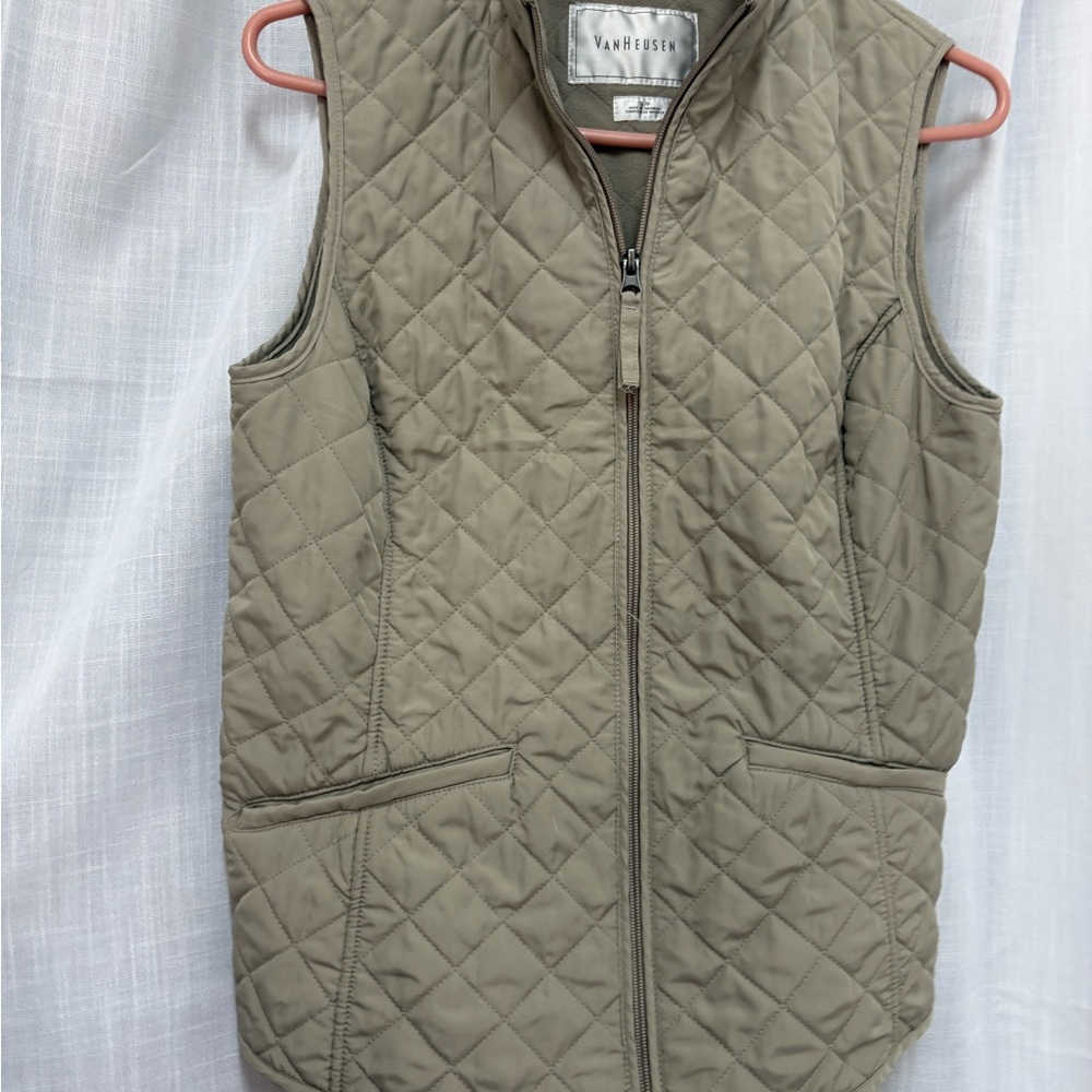 Van Heusen Women's Quilted Beige Vest